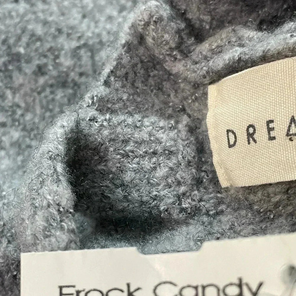 Dreamers Women's Gray Tie Back V Back Soft Long Sleeve Sweater Size S/M - Picture 4 of 7